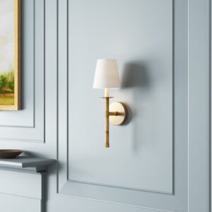 Alternative view of Elegance Vintage Messing Stoff Wandleuchte